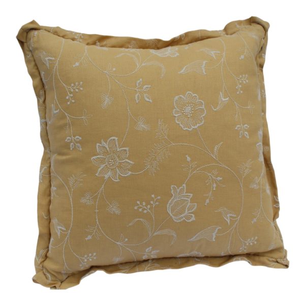 1960s-mid-century-modern-mustard-yellow-down-pillow-with-white-floral-embroidery-3939