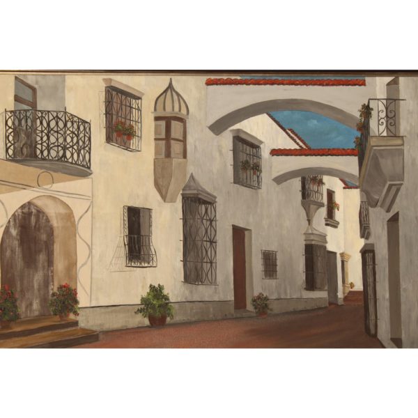 mediterranean cityscape original painting 3689