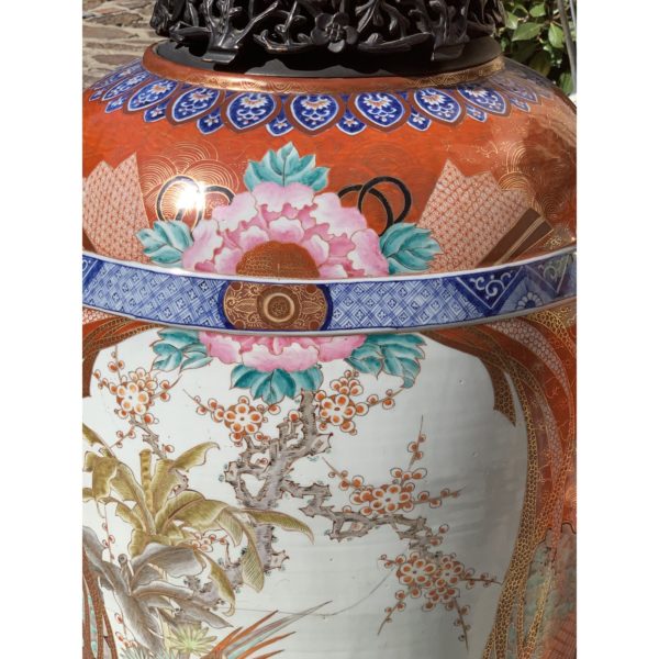 monumental antique japanese kutani vases a pair 5182