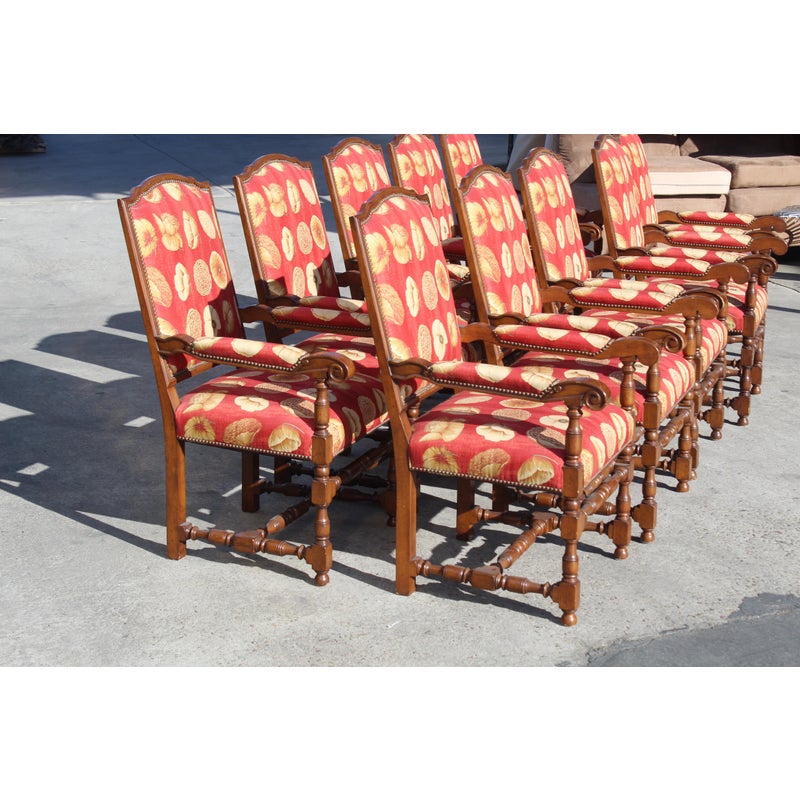 17th-century-european-style-red-floral-fabric-dining-chairs-set-of-10-6095
