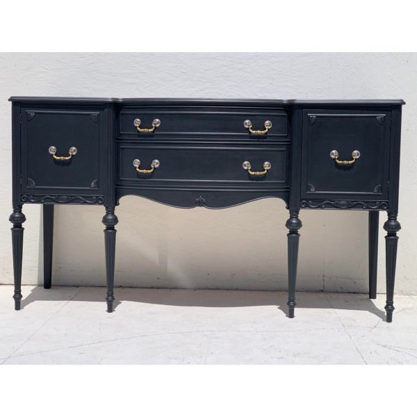 1940s traditionalpainted grey sideboard 9982