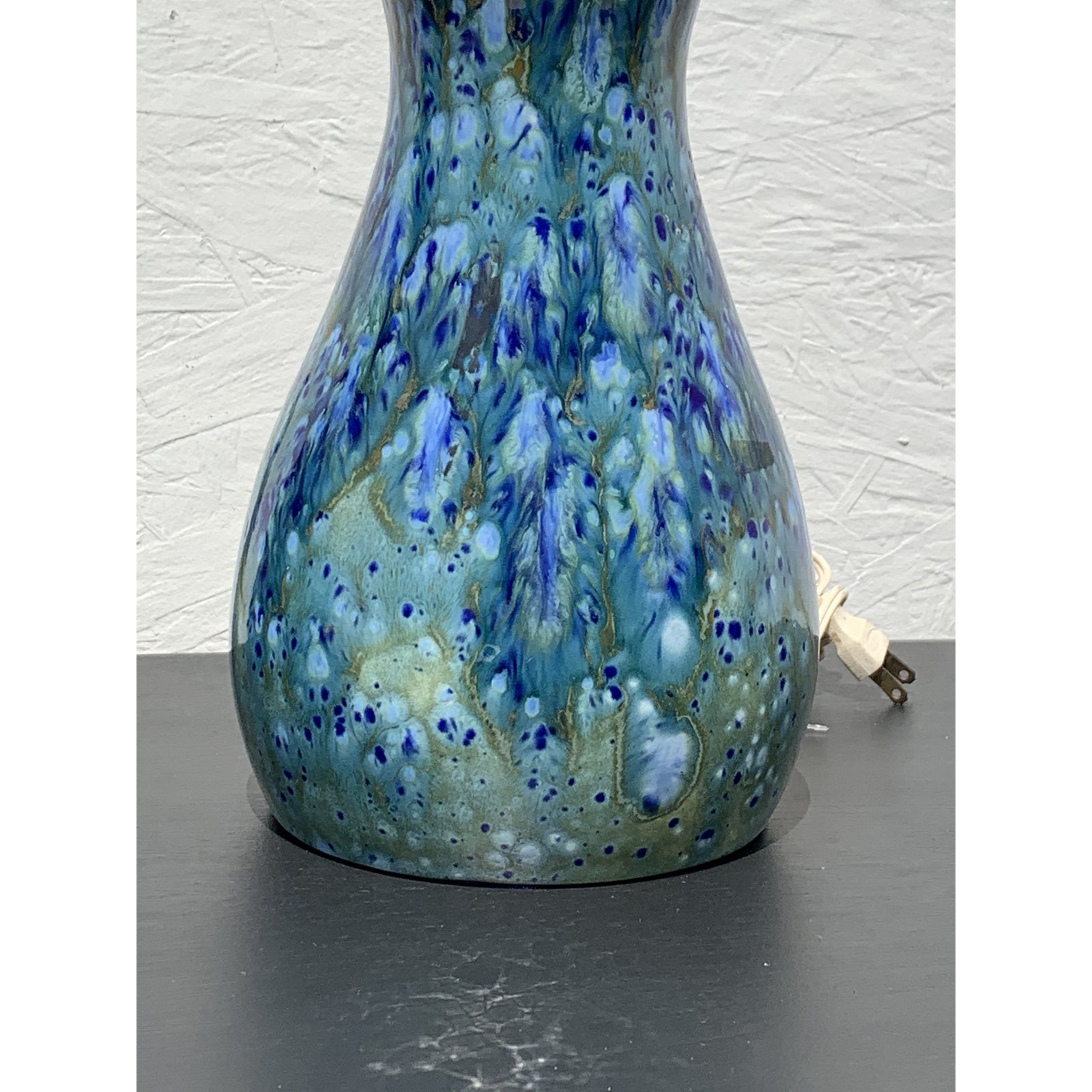 1960s Mid Century Blue Ceramic Lamps- A Pair