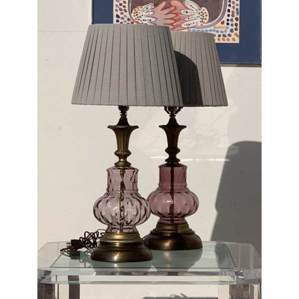 Venetian Purple Glass Lamps