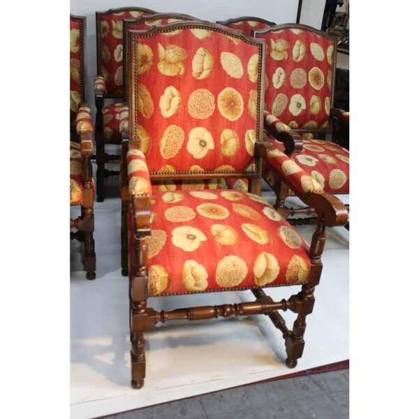 17th century style european floral fabric dining chairs set of 10 0326