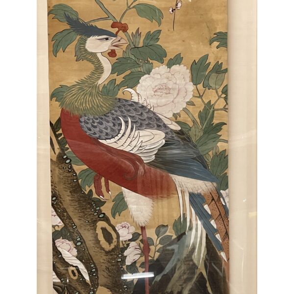 1920s chinese botanical and figurative scroll painting panels framed set of 8 3142