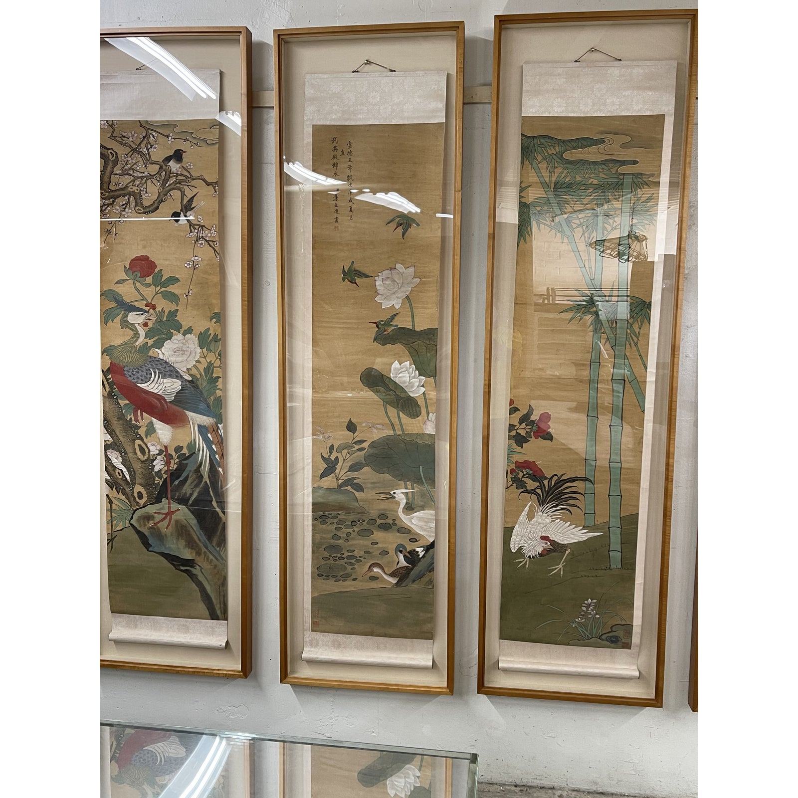 1920s-chinese-botanical-and-figurative-scroll-painting-panels-framed-set-of-8-5015