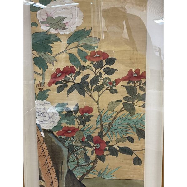 1920s chinese botanical and figurative scroll painting panels framed set of 8 9376