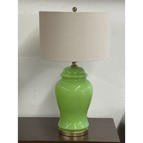 1960s lime green colored italian glass lamp 5405