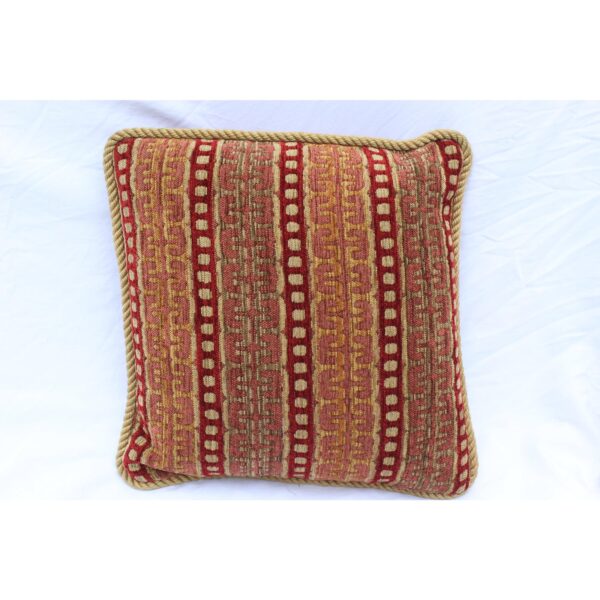 20th century contemporary back support pillow burgundy and gold upholstered decorative pillow 7247