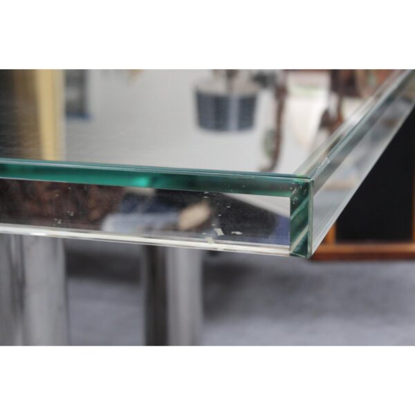 70s italian glass mirror dining table 6852