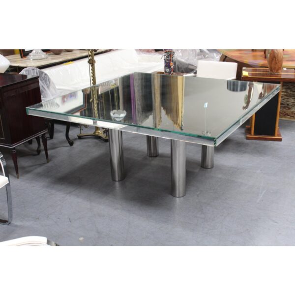 70s italian glass mirror dining table 9898