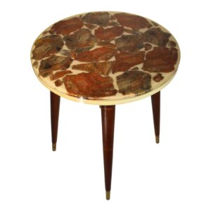arturo pani possibly mid century fossil marble cocktail table 3512