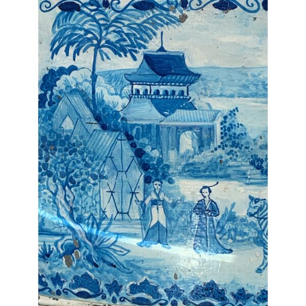 blue tole french style chinoiserie planter 3310