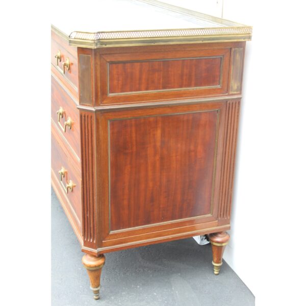 early 20th centurydirectoire style french chest of drawers with marble tops a pair 0719