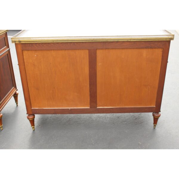 early 20th centurydirectoire style french chest of drawers with marble tops a pair 2459