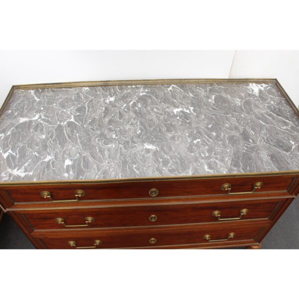 early 20th centurydirectoire style french chest of drawers with marble tops a pair 8715