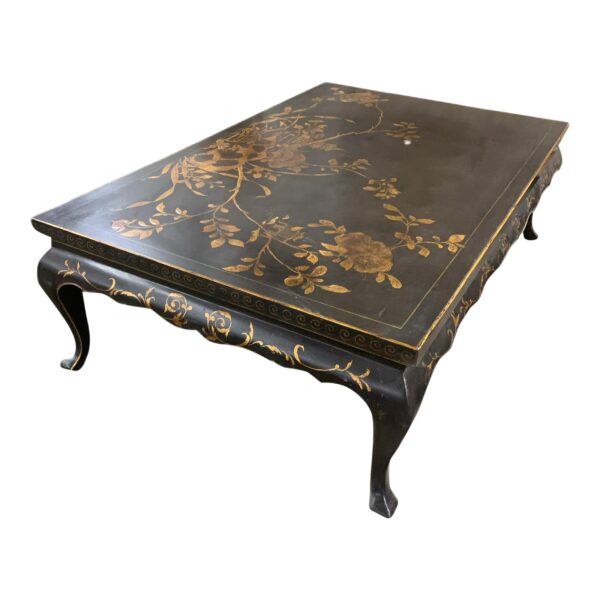 english chinoiserie black coffee table 6265