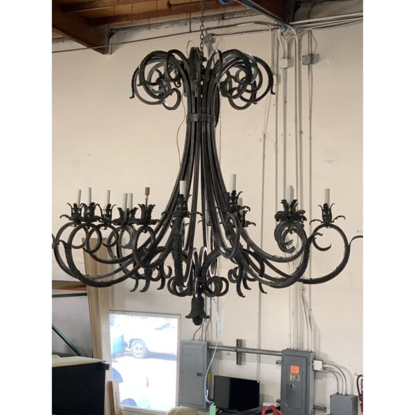 massive monumental wrought iron chandelier 0716