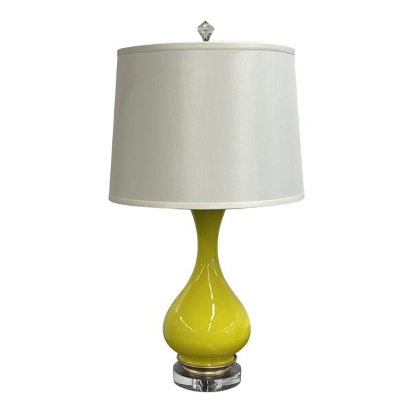 mid century lemon yellow italian glass lamp 0189