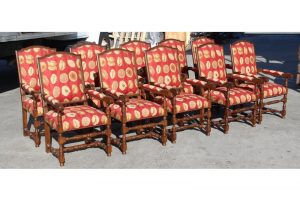 17th-century-european-style-red-floral-fabric-dining-chairs-set-of-10-9705