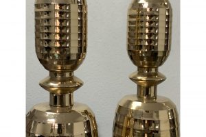 beehive-motif-mid-century-brass-candlesticks-a-pair-8615 beehive-motif-mid-century-brass-candlesticks-a-pair-8615